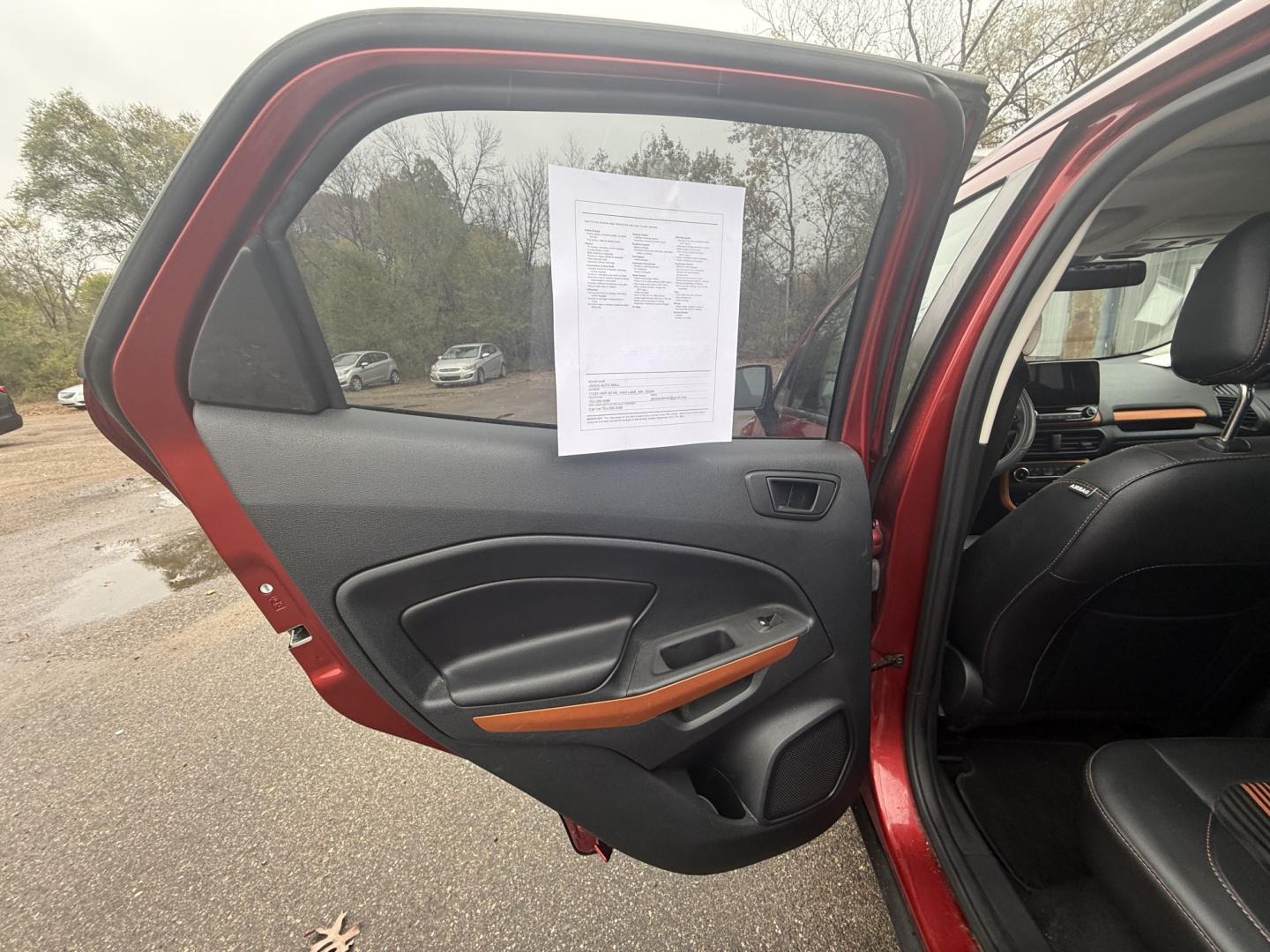 2018 Ford EcoSport SES AWD (MAJ6P1CL2JC) with an 2.0L L4 DOHC 16V engine, 6A transmission, located at 17255 hwy 65 NE, Ham Lake, MN, 55304, 0.000000, 0.000000- Photo#10